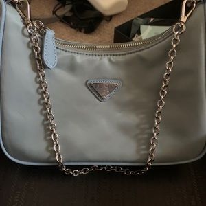 Authentic Blue Prada Purse Hobo
